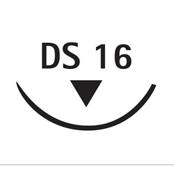 Aesculap Suture SILKAM, Black, DS16, 4/0, 3/8 Circle Reverse Cutting, 16mm, 75cm x 36-Pack