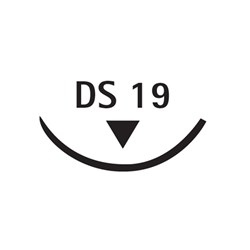 Aesculap Suture SILKAM, Black, DS19, 4/0, 3/8 Circle Reverse Cutting, 45cm x 12-Pack