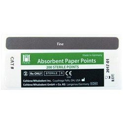 Coltene HYGENIC Paper Points - White Points - Size F - Drawer Box, 200-Pack
