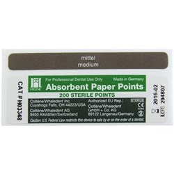 Coltene HYGENIC Paper Points - White Points - Size M - Drawer Box, 200-Pack