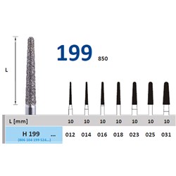 Horico Diamond Bur - 199-031 - Long Round End Taper - Straight (HP), 1-Pack