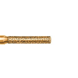 Komet Diamond Bur - 2837-014 - Long Cylinder - High Speed, Friction Grip (FG) GOLD, 5-Pack