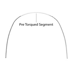 NAOL Pre-Torqued Super Elastic Nitinol Archwire, 017X025 34mm, 5-Pack