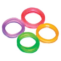 NAOL Rainbow Latex Elastics - 3/8 Inch 4.5oz - Orange - Medium - 100 Elastics per Bag, 50-Pack