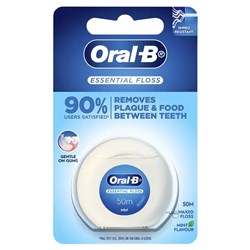 Oral B Essential Floss Waxed - Mint - 50m, 6-Pack