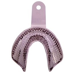 Superior Stainless Steel Impression Tray - Perforated - Edentulous Lower - Medium Large