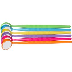 ZIRC Crystal Mouth Mirror - Thin Grip - Vibrant Assorted - #5, 12-Pack