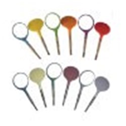 ZIRC Crystal Plastic Mirror Head - Grey - Simple Stem - Size 4, 12-Pack