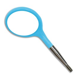 ZIRC Crystal Plastic Mirror Head - Neon Blue - Simple Stem - Size 4, 12-Pack