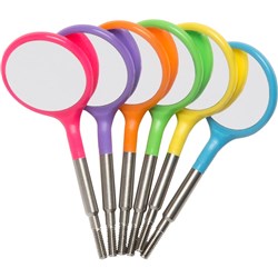 ZIRC Crystal Plastic Mirror Head - Vibrant Assorted - Size 5 - Simple Stem -, 12-Pack