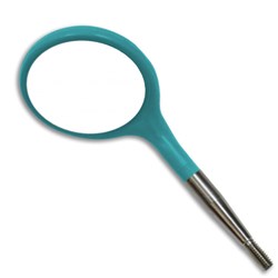 ZIRC Crystal Plastic Mirror Head - Teal - Simple Stem - Size 5, 12-Pack