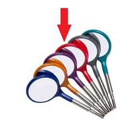 ZIRC Crystal Plastic Mirror Head - Red Simple Stem - Size 5, 12-Pack