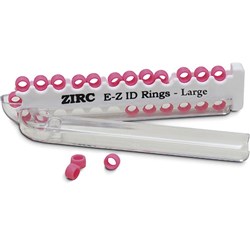 ZIRC E Z ID Rings for Instruments - Large - Neon Pink - 6.35mm, 25-Pack