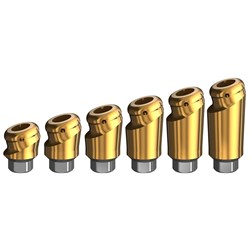 Locator Angled Abut BH Tapered Hex 3.5mm Gold Height 2.5mm