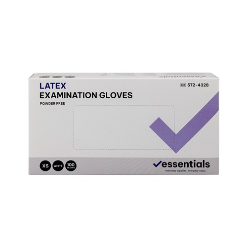 5724328-C - Essentials Latex Exam Gloves Powder Free XS Carton 10 x 100