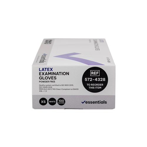5724328-C - Essentials Latex Exam Gloves Powder Free XS Carton 10 x 100