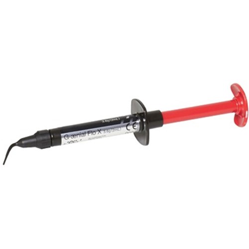 GC GAENIAL FLO X Syringe - Light-Cured Flowable Composite - Shade AO2 - 2ml Syringe with 20 Dispensing Tips