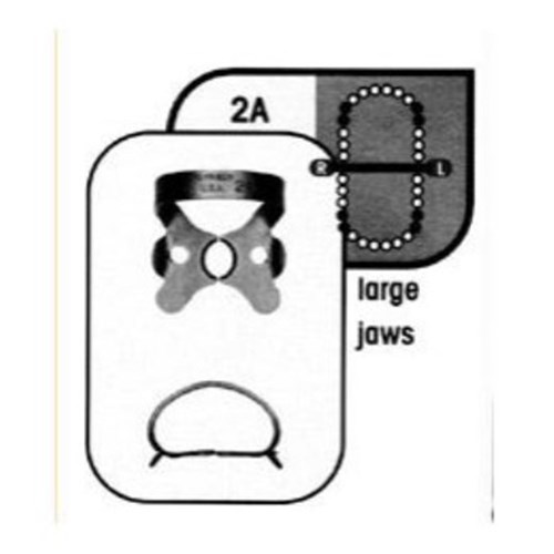 HuFriedyGroup Satin Steel Rubber Dam Clamp - #2A - Large Premolars