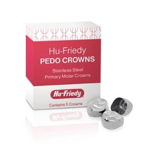 HuFriedyGroup PEDO Crowns - Stainless Steel Primary Molar Crowns - Lower Right Primary 1st - #5, 5-Pack