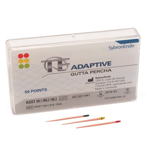 KERR TF ADAPTIVE Gutta Percha Points Med Large Assorted Pk 50 ML1 Ml2 ML3
