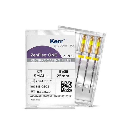 Kerr ZenFlex One - Reciprocating NiTi File - .20/.06/25mm, 3-Pack