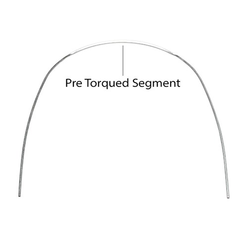 NAOL Pre-Torqued Super Elastic Nitinol Archwire, 018X025 34mm, 5-Pack