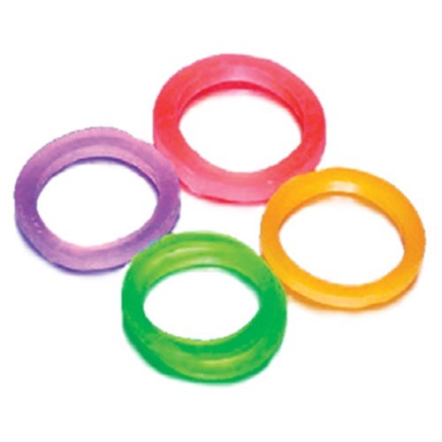 NAOL Rainbow Latex Elastics - 1/4 Inch 4.5oz - Red - Medium  - 100 Elastics per Bag, 50 -Pk