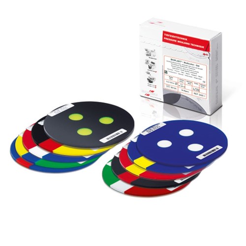 Scheu Bioplast - 125 x 3mm - Multicolour Green Dots, 10-Pack