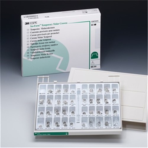 3M Crown Form IsoForm - Prefabricated Tin-Silver Alloy Crowns - Molar Kit Pk of 64