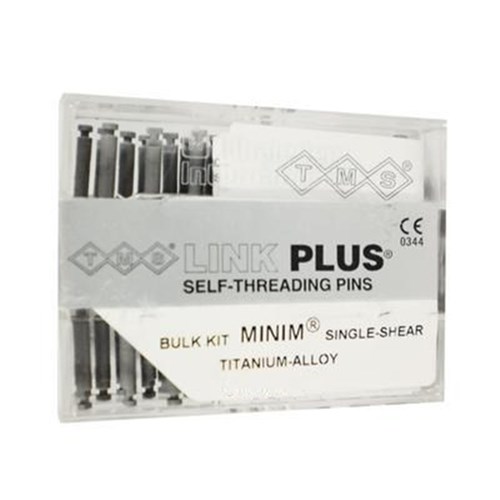 Coltene TMS Link Plus - Self Threading Pins - Minim - 0.525mm - Single Shear - Titanium Alloy, 60-Pack